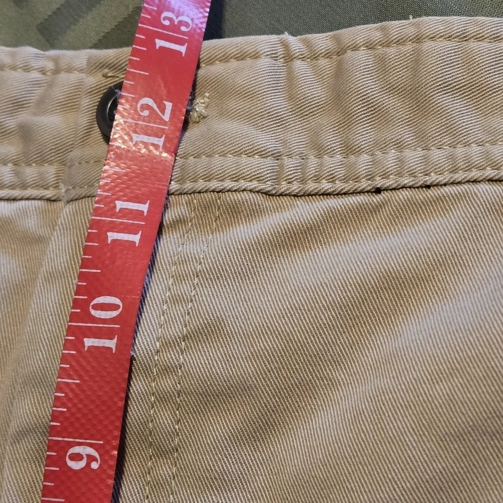 IZOD Saltwater Chino Shorts Men’s 42 Tan Classic Cotton Flat Front 4 Pocket 2016
